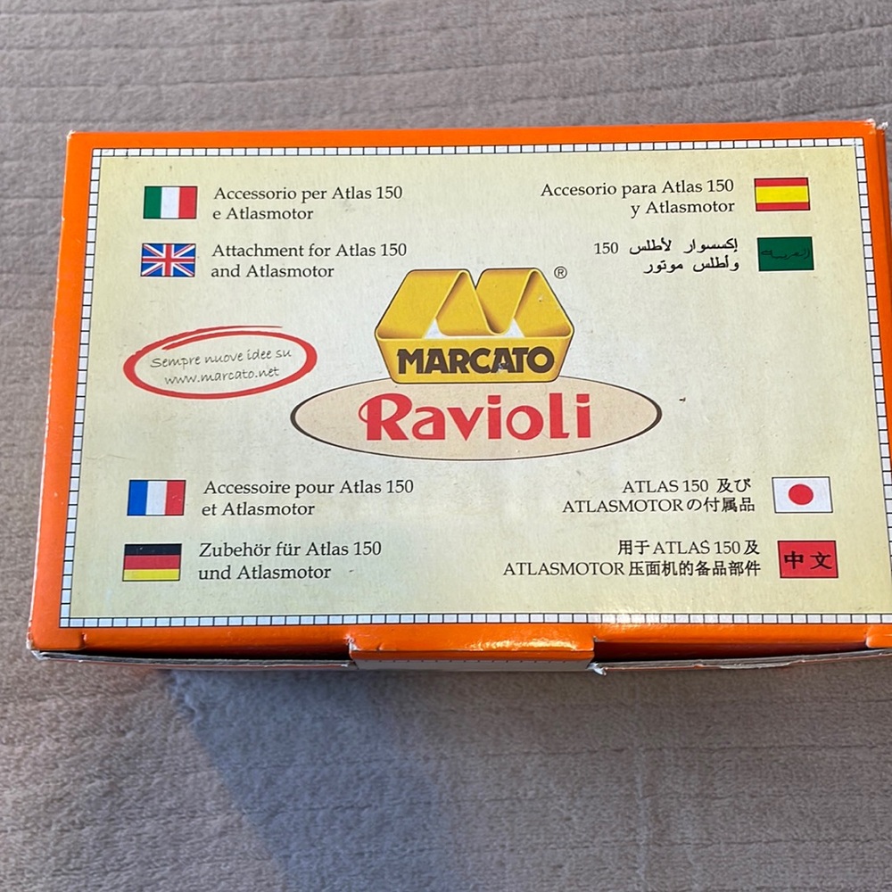 Relist for lelizbode- NEW in box Marcato Ravioli cutter/filler attachment
